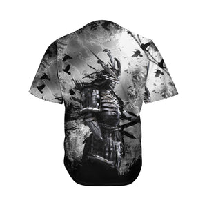 Dark Samurai Warrior Print Men's Baseball Jersey