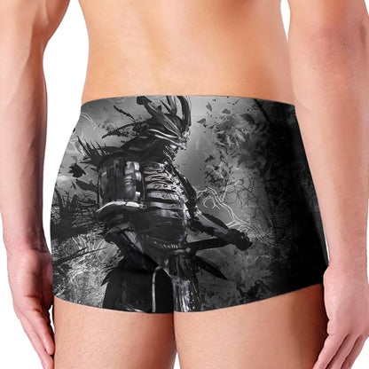 Dark Samurai Warrior Print Men's Boxer Briefs