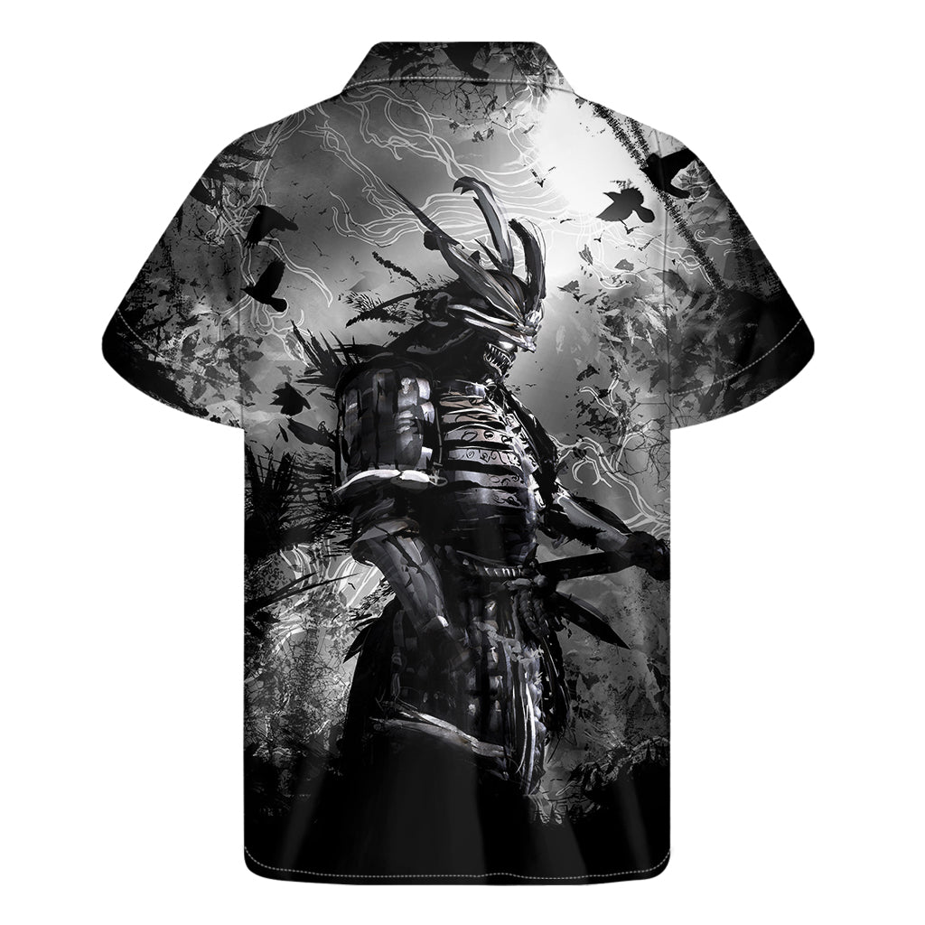 Dark Samurai Warrior Print Men's Short Sleeve Shirt