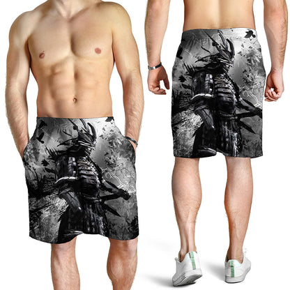 Dark Samurai Warrior Print Men's Shorts