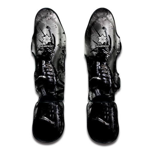 Dark Samurai Warrior Print Muay Thai Shin Guard