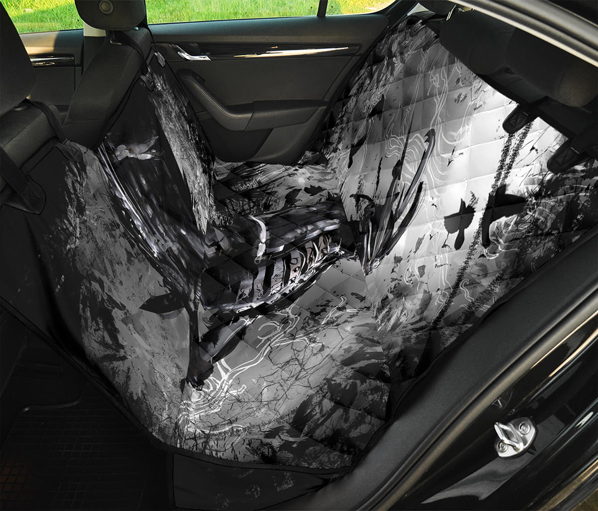 Dark Samurai Warrior Print Pet Car Back Seat Cover