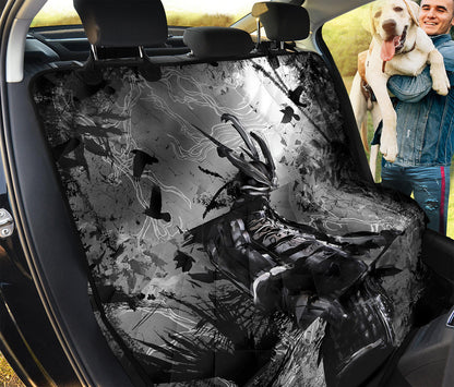 Dark Samurai Warrior Print Pet Car Back Seat Cover