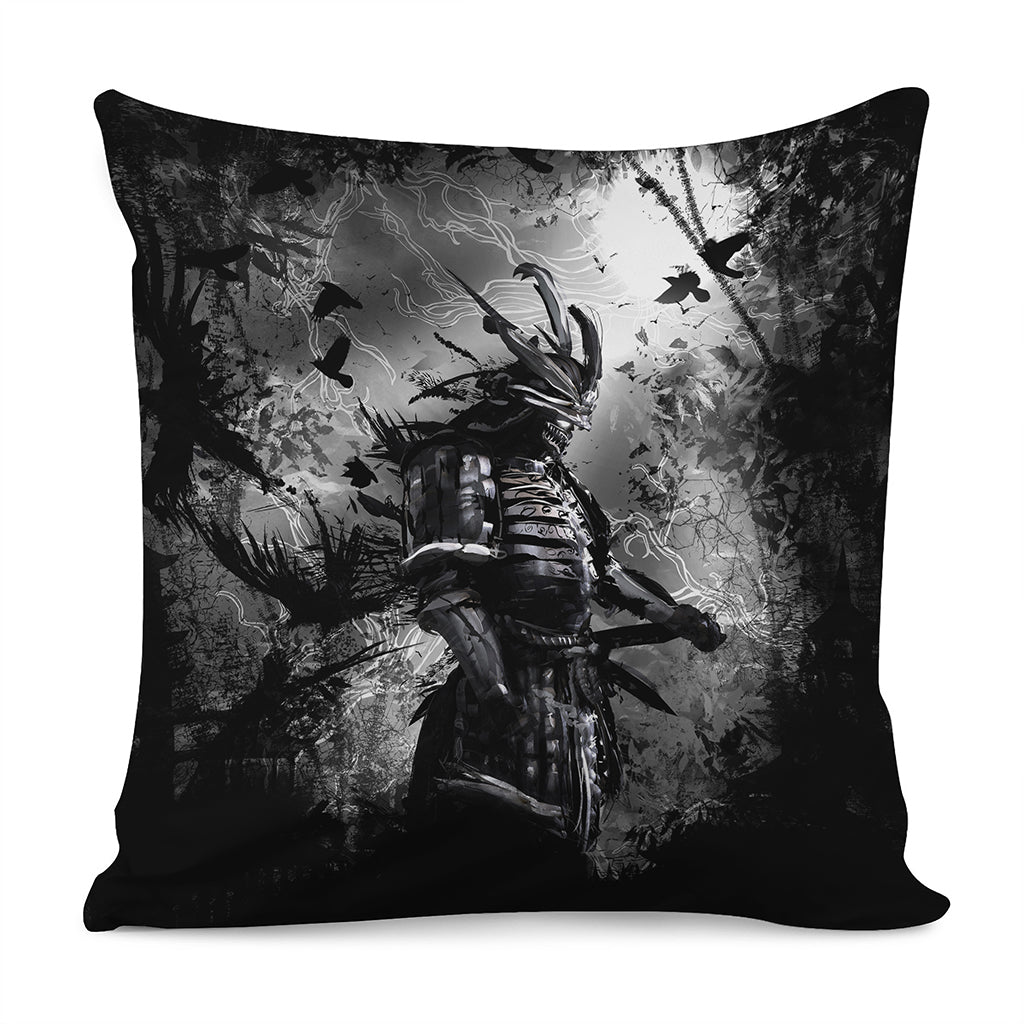 Dark Samurai Warrior Print Pillow Cover
