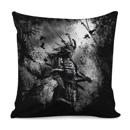 Dark Samurai Warrior Print Pillow Cover