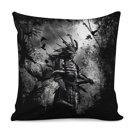 Dark Samurai Warrior Print Pillow Cover