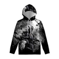 Dark Samurai Warrior Print Pullover Hoodie