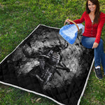 Dark Samurai Warrior Print Quilt