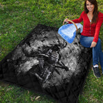 Dark Samurai Warrior Print Quilt