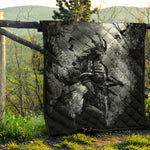 Dark Samurai Warrior Print Quilt