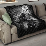 Dark Samurai Warrior Print Quilt