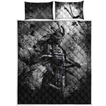 Dark Samurai Warrior Print Quilt Bed Set