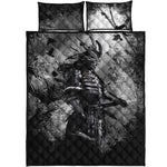 Dark Samurai Warrior Print Quilt Bed Set