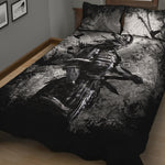 Dark Samurai Warrior Print Quilt Bed Set