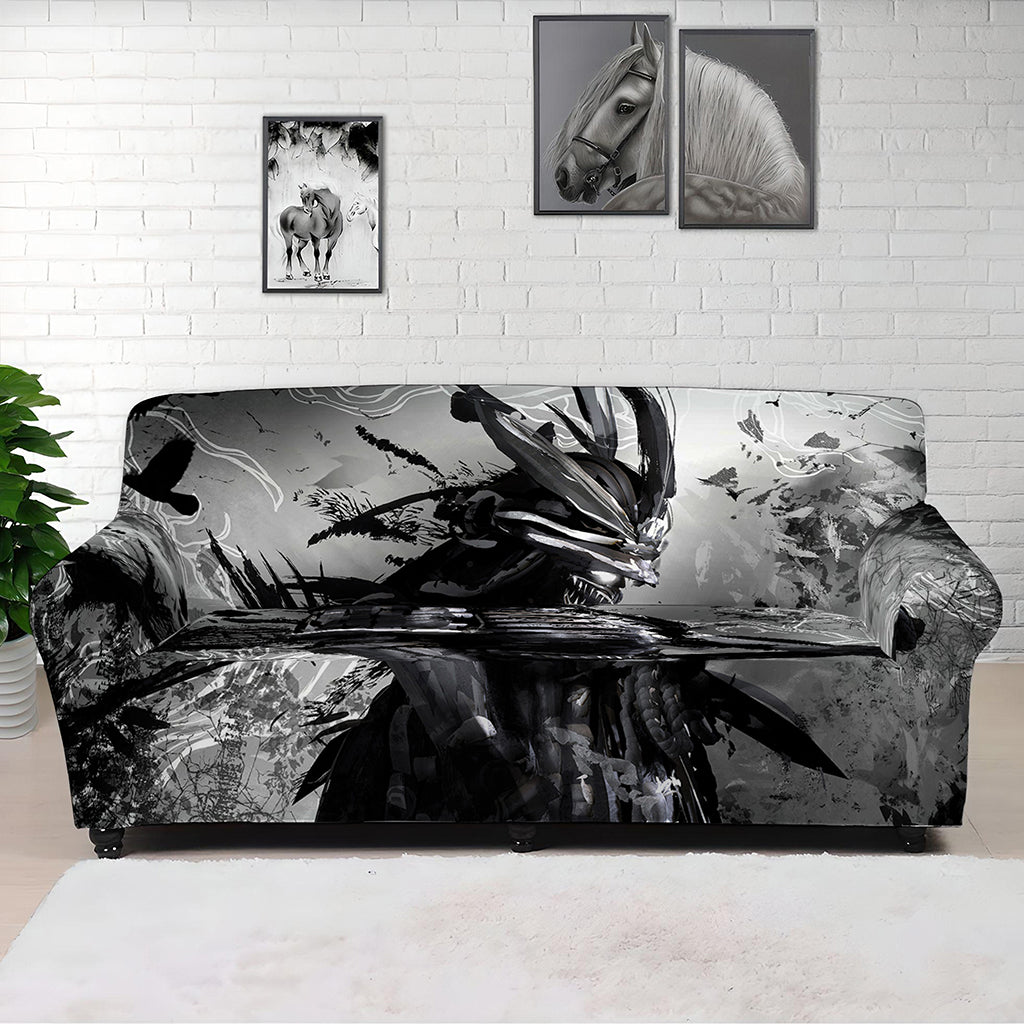 Dark Samurai Warrior Print Sofa Cover