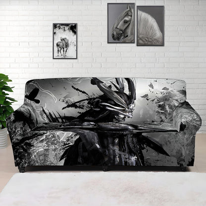 Dark Samurai Warrior Print Sofa Cover