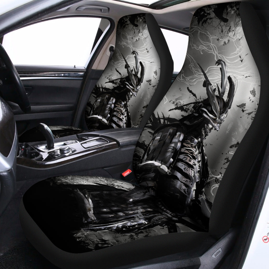 Dark Samurai Warrior Print Universal Fit Car Seat Covers