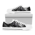 Dark Samurai Warrior Print White Low Top Sneakers