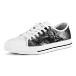 Dark Samurai Warrior Print White Low Top Shoes