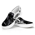 Dark Samurai Warrior Print White Slip On Sneakers