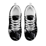 Dark Samurai Warrior Print White Sneakers