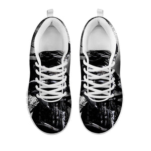 Dark Samurai Warrior Print White Sneakers