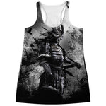 Dark Samurai Warrior Print Women's Racerback Tank Top