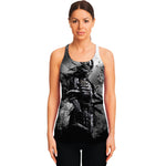 Dark Samurai Warrior Print Women's Racerback Tank Top