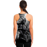 Dark Samurai Warrior Print Women's Racerback Tank Top
