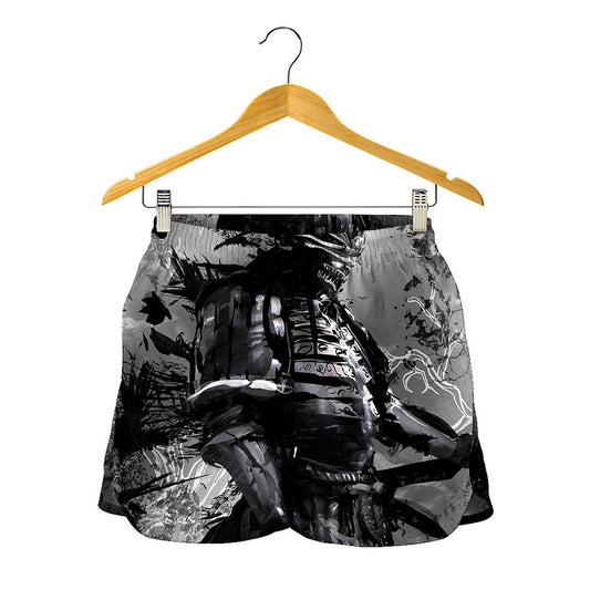 Dark Samurai Warrior Print Women's Shorts