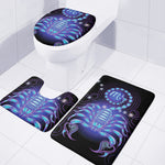 Dark Scorpio Zodiac Sign Print 3 Piece Bath Mat Set