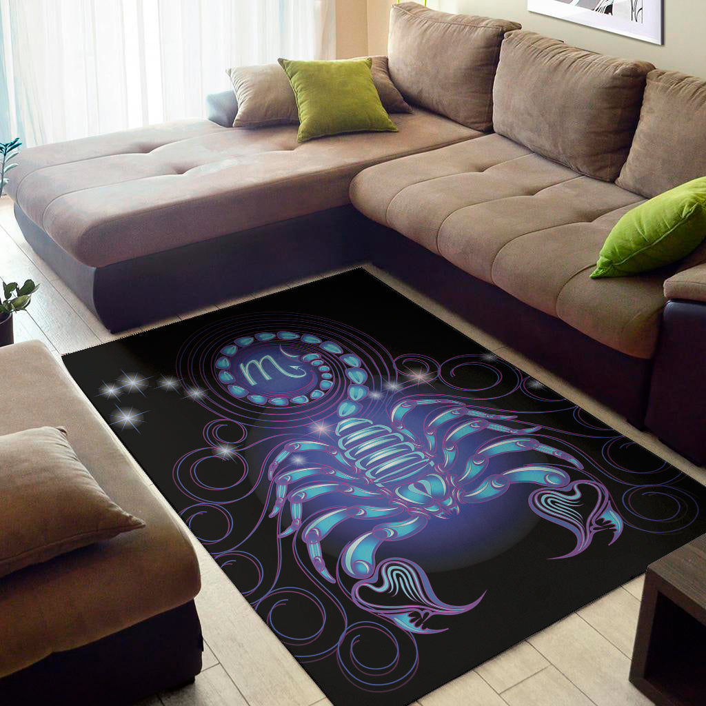 Dark Scorpio Zodiac Sign Print Area Rug