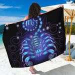 Dark Scorpio Zodiac Sign Print Beach Sarong Wrap