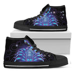 Dark Scorpio Zodiac Sign Print Black High Top Shoes