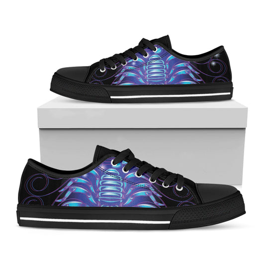 Dark Scorpio Zodiac Sign Print Black Low Top Shoes 