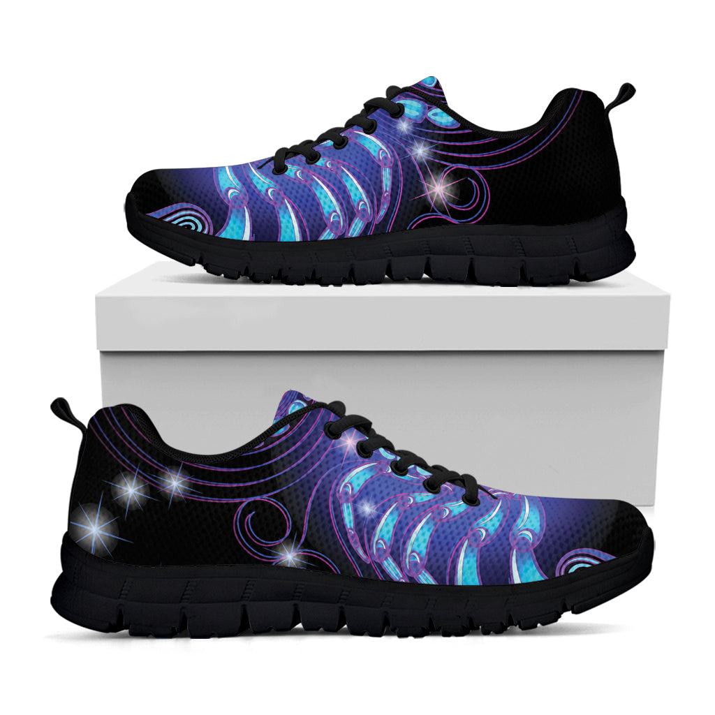 Dark Scorpio Zodiac Sign Print Black Sneakers