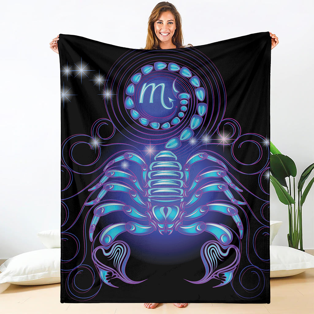 Dark Scorpio Zodiac Sign Print Blanket