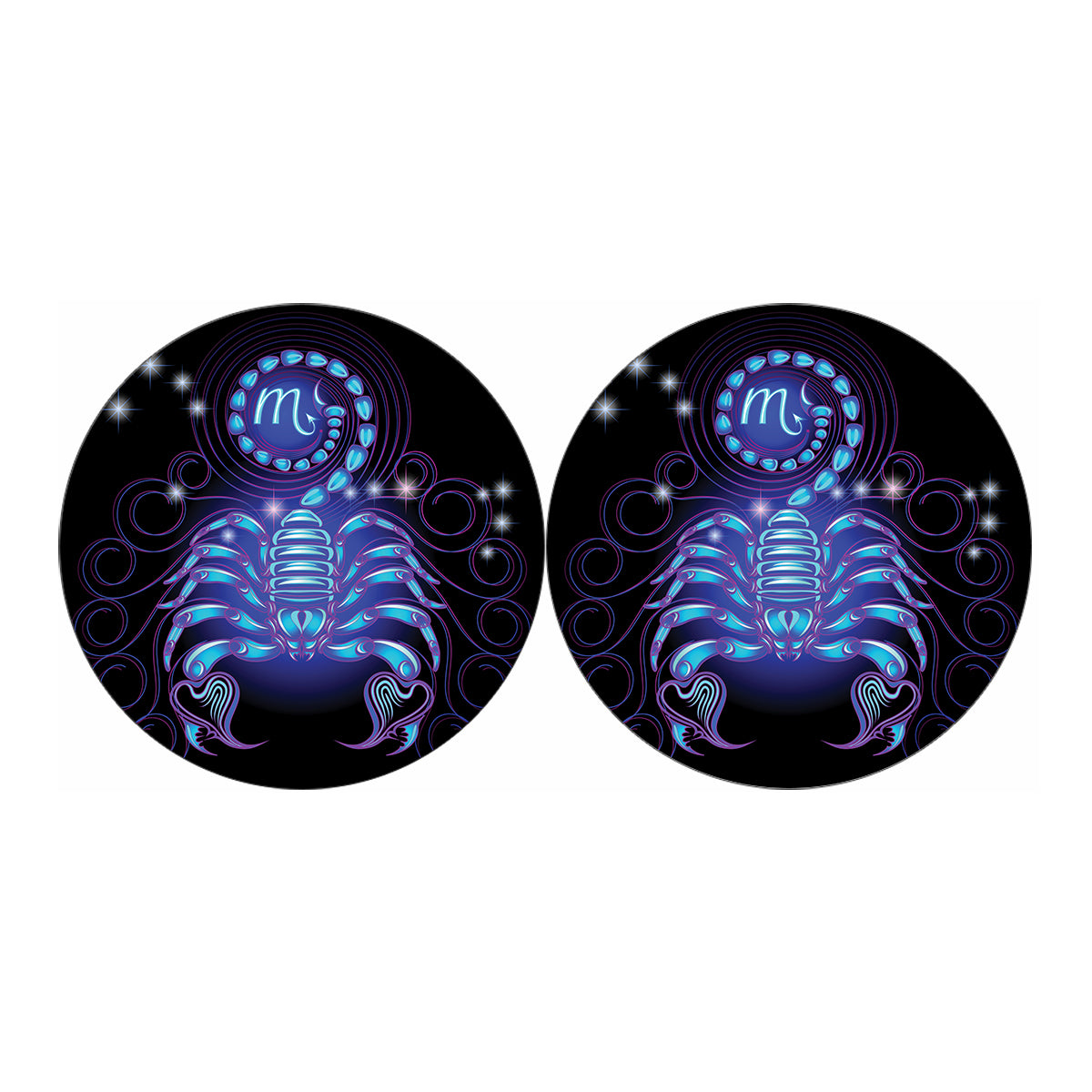 Dark Scorpio Zodiac Sign Print Car Coasters