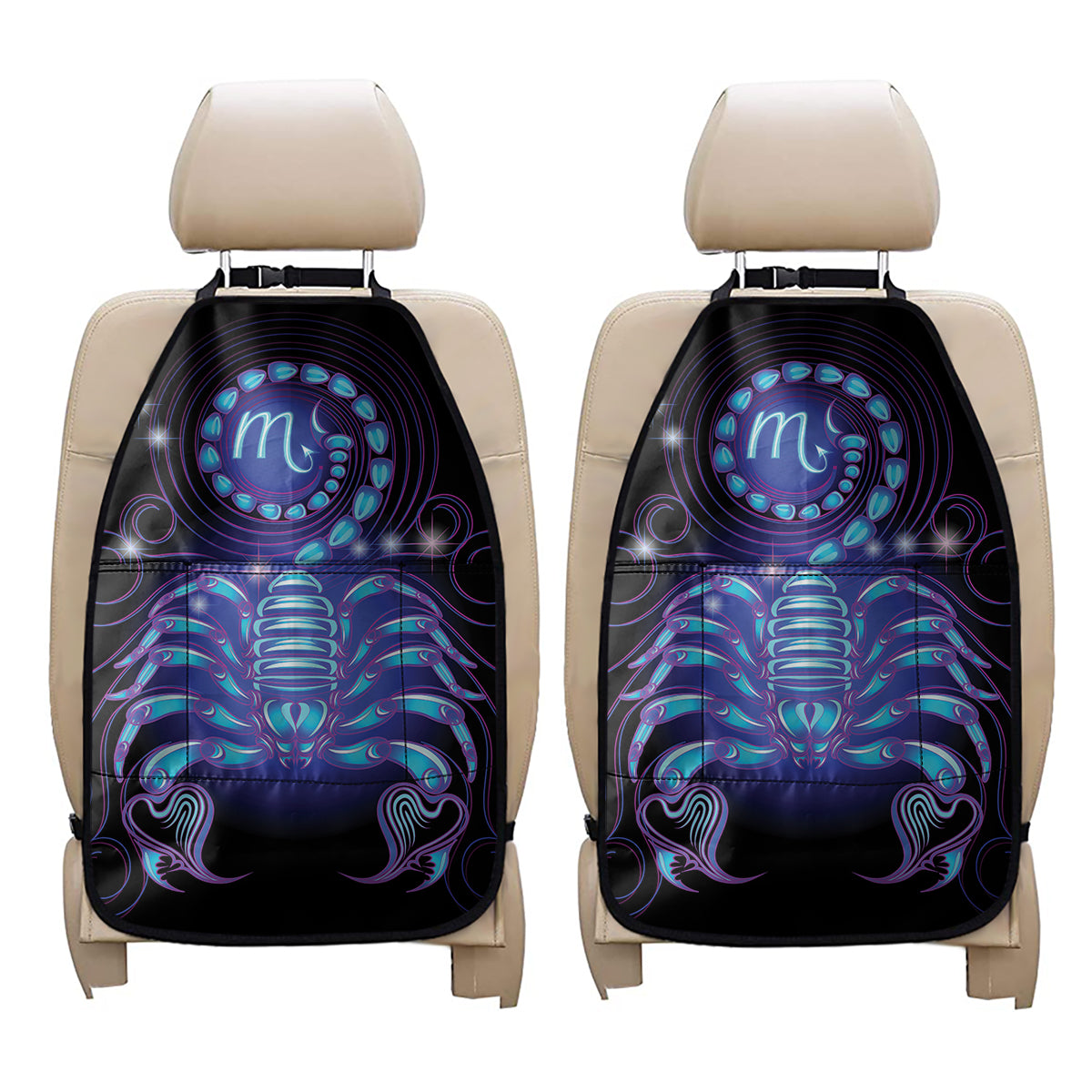 Dark Scorpio Zodiac Sign Print Car Seat Organizers