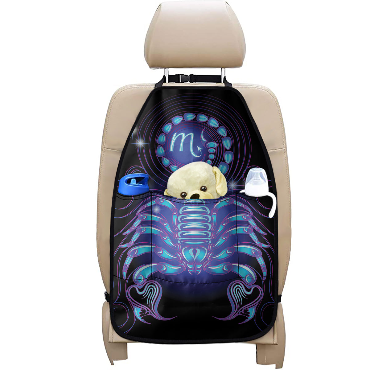 Dark Scorpio Zodiac Sign Print Car Seat Organizers