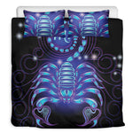 Dark Scorpio Zodiac Sign Print Duvet Cover Bedding Set