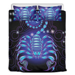 Dark Scorpio Zodiac Sign Print Duvet Cover Bedding Set
