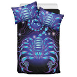 Dark Scorpio Zodiac Sign Print Duvet Cover Bedding Set