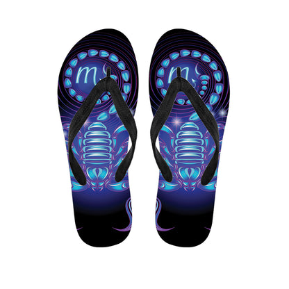 Dark Scorpio Zodiac Sign Print Flip Flops