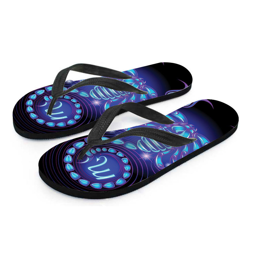 Dark Scorpio Zodiac Sign Print Flip Flops