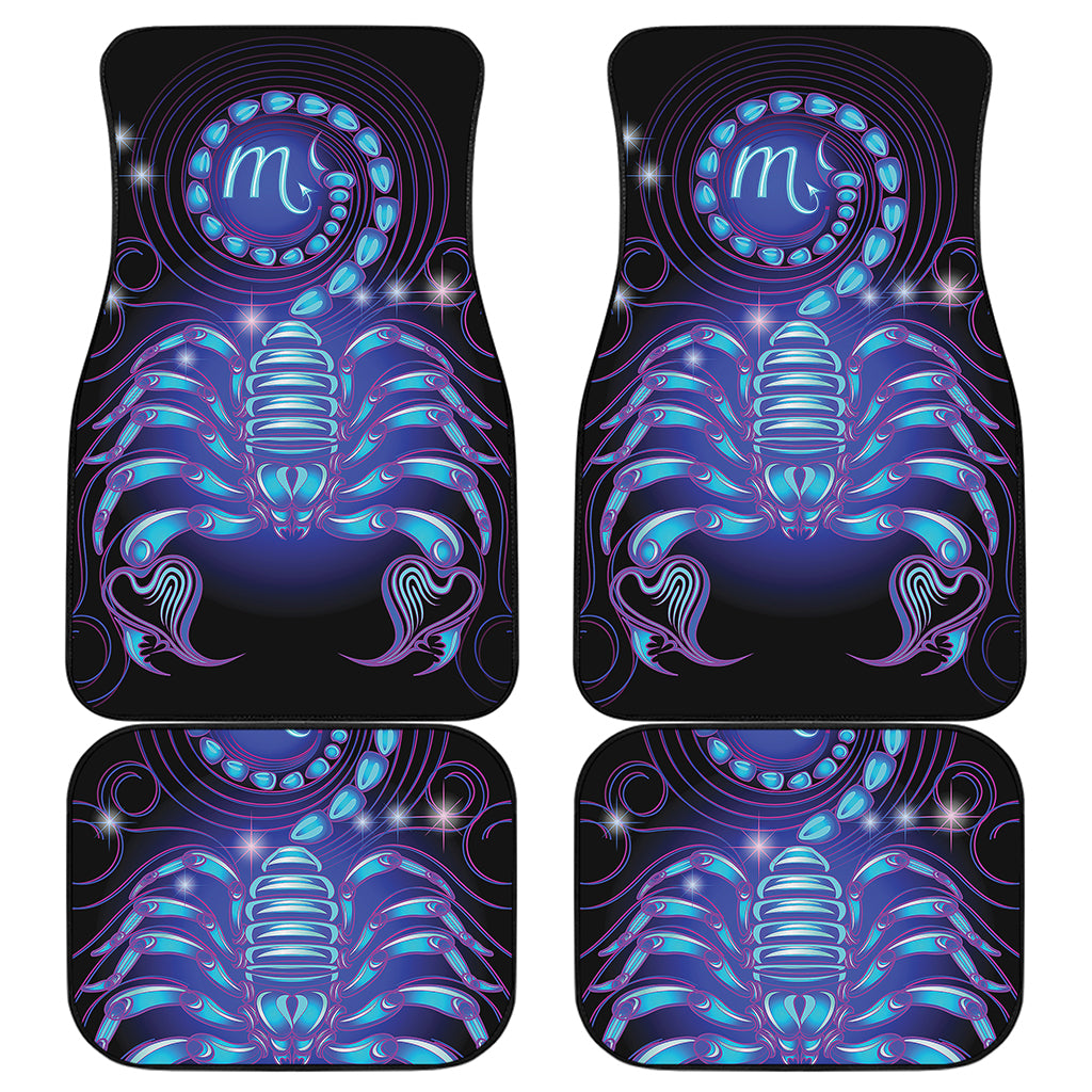 Dark Scorpio Zodiac Sign Print Front and Back Car Floor Mats
