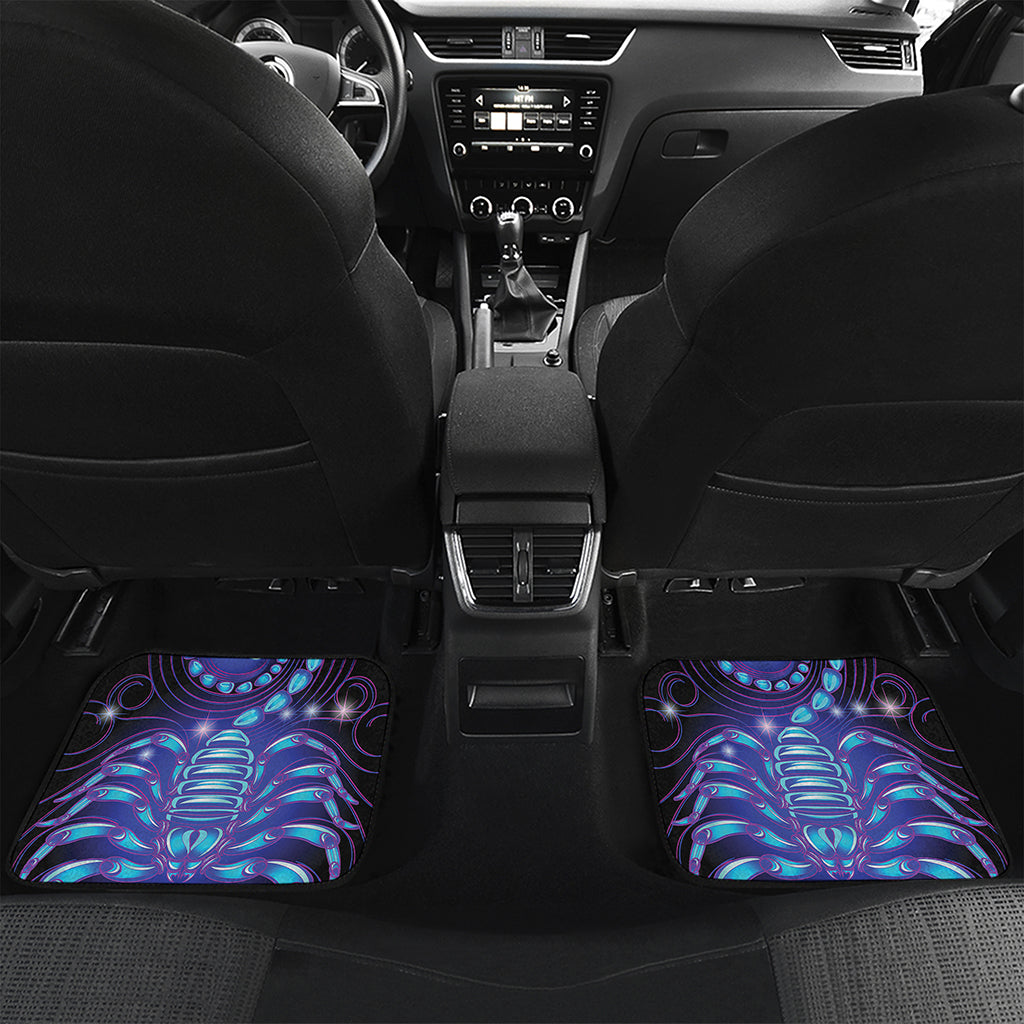 Dark Scorpio Zodiac Sign Print Front and Back Car Floor Mats