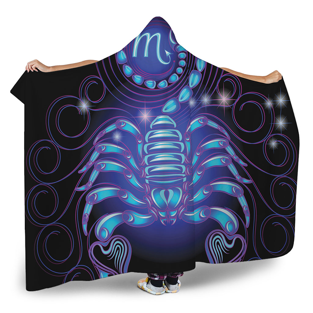 Dark Scorpio Zodiac Sign Print Hooded Blanket