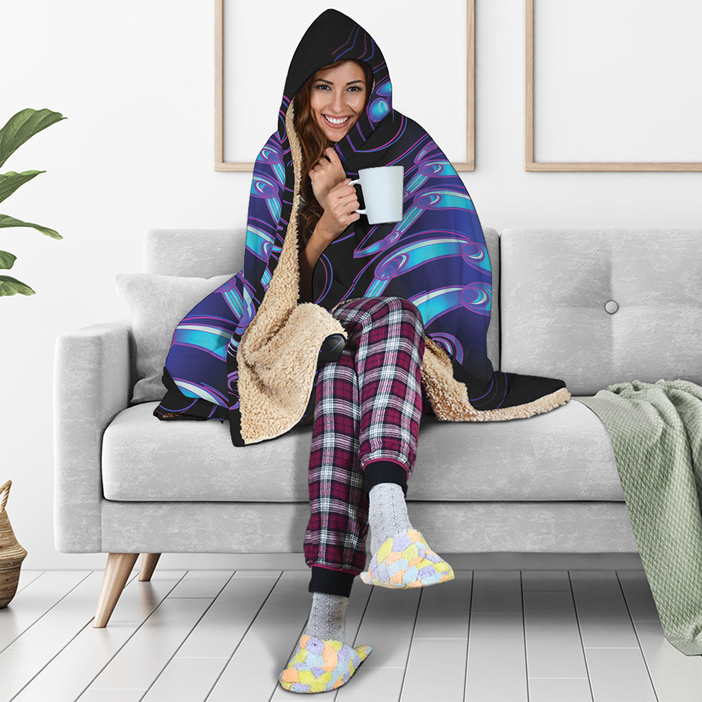 Dark Scorpio Zodiac Sign Print Hooded Blanket