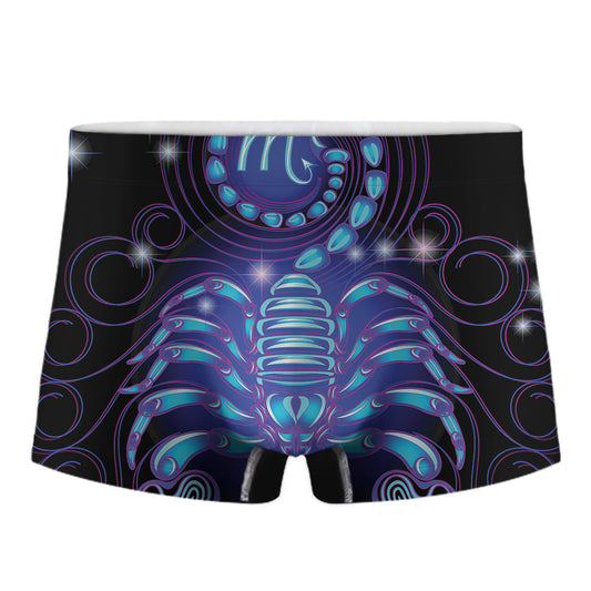 Dark Scorpio Zodiac Sign Print Men's Boxer Briefs
